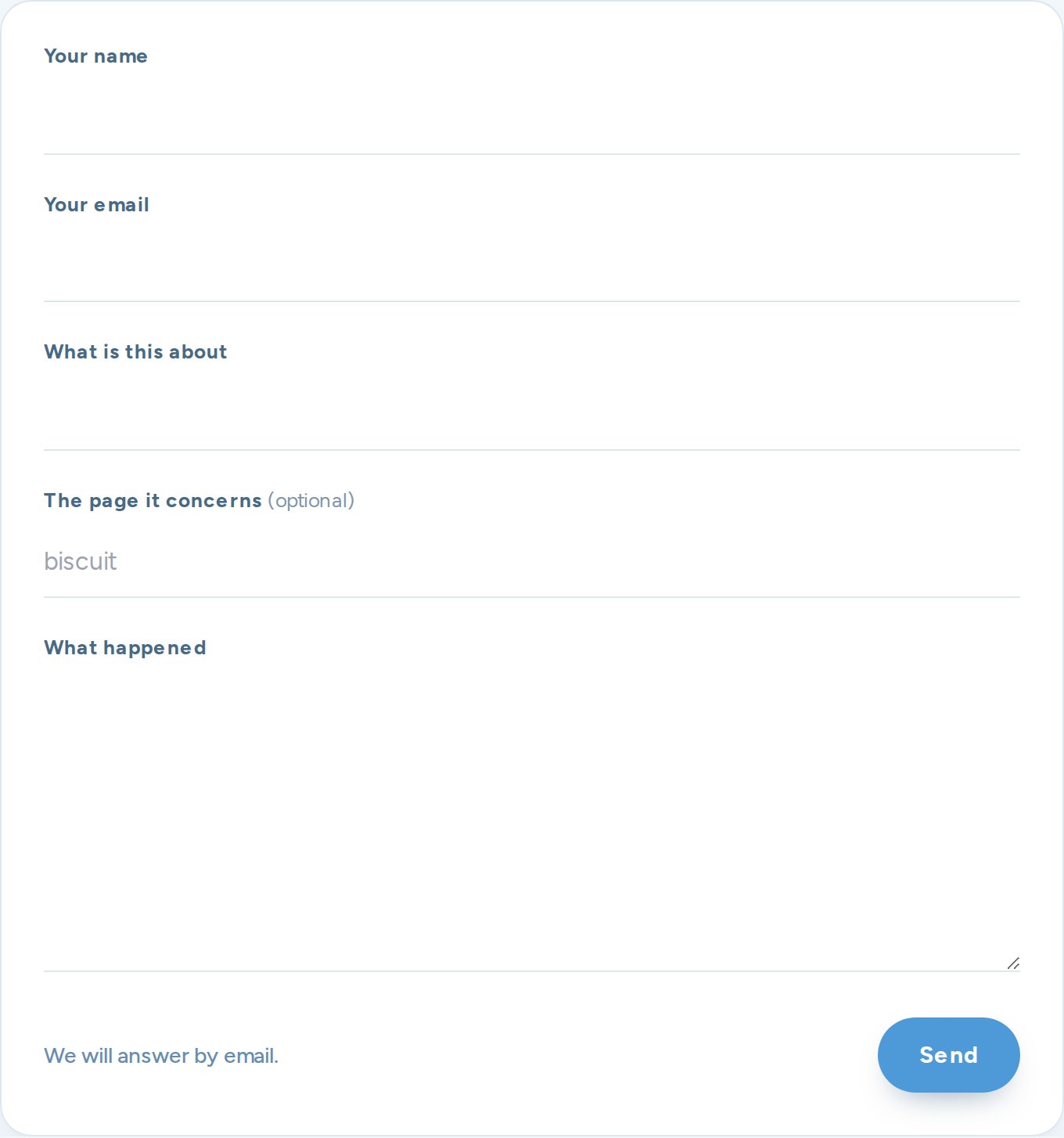 The contact form